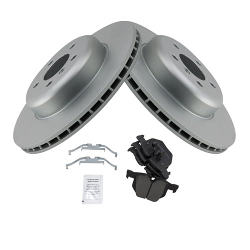 Image of TRQ Rear Brake Pad & Rotor Kit Ceramic Compatible with 2012-2013 BMW 335i