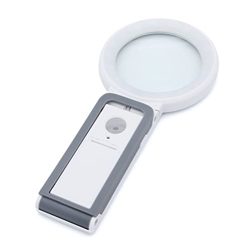 Glass with Light & Scale Handheld/Standing 18 LED Illuminated Lighted Magnifier for Low for Vision Seniors Re Lighted Magnifier with Stand 10x Lighted Magnifier Glasses for Jewelry Lighted