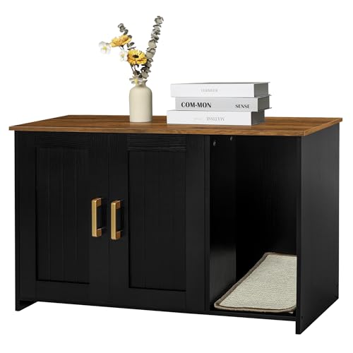 DWANTON Litter Box Enclosure, Cat Litter Box Furniture...