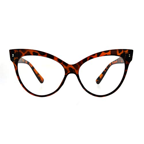 True Goth Cat Eye Clear Len Fashion Optical Eye Glasses - Turtle Shell