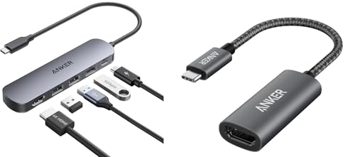 Anker USB C Hub, 5-in-1 USB Hub for Laptops&Anker USB C to HDMI Adapter (4K@60Hz) - image 1