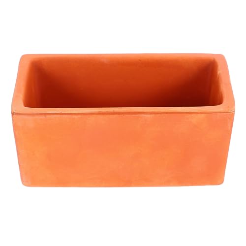 Gatuida Vaso Rettangolare in Terracotta con Foro di Drenaggio Piccolo Vaso per Piante Succulente da Interno Fioriera da Davanzale per Bonsai e Cactus Adatto a Giardino e Decorazione
