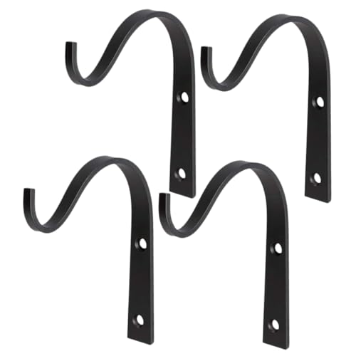 NOLITOY 4 Stück S förmiger Wandhaken aus Rostfreiem Eisen Vielseitiger Blumenampelhalter für Balkon und Garten Rustikaler Pflanzenhalter zum Aufhängen von Körben Laternen und Windspielen