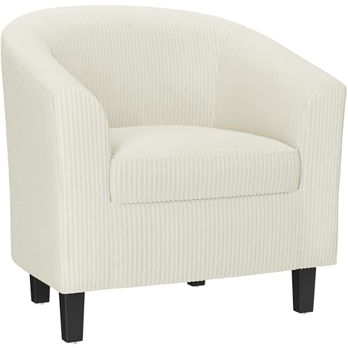 Yaheetech Corduroy Barrel Chair, Beige