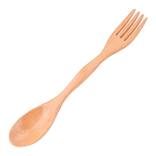 2 in 1 Spoon and Fork Combo, Wooden Camping Utensil Lightweight Eco-Friendly Spork and Spoon for Backpacking, Hiking, Outdoors