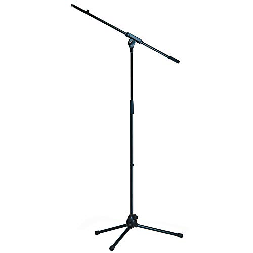 K & M Mic stand with boom arm, Black, 1-(Pack)