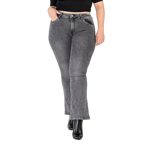 Pantalon en jean pour femme grandes tailles L-5XL Nina Carter coupe bootcut