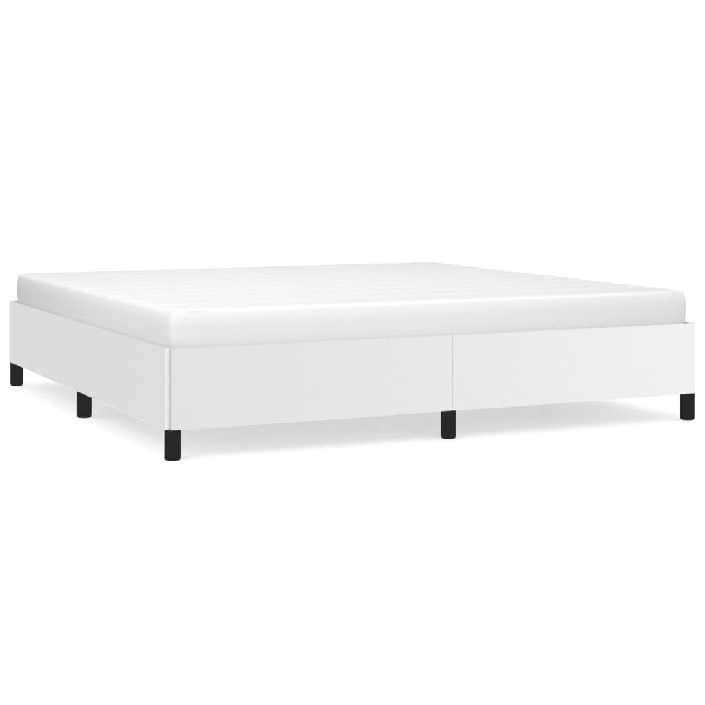 Similpelle premium con gambe in legno durevole Giroletto 200x200 cm Bianco
