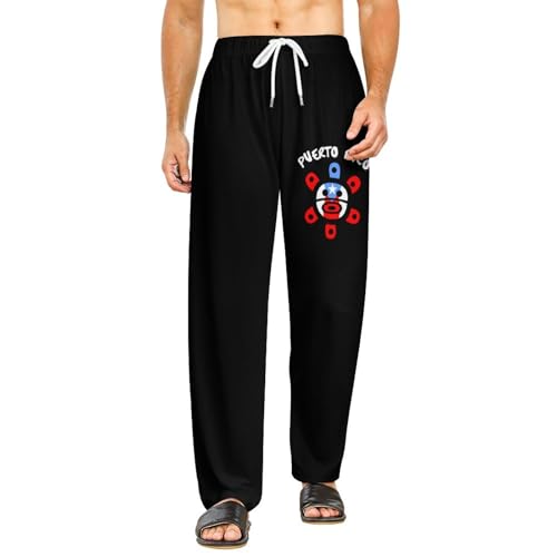 Puerto Rico Flag Sun Tribal Sol Taino Pajama Pants Pockets Pajama Bottoms Men And Women Sleepwear