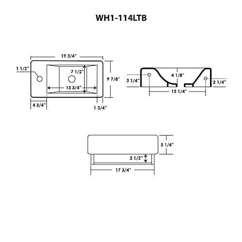 Whitehaus Wh1-114Ltb-Wh Isabella 19-3/4-Inch Wall-Mount Lavatory Basin With Central Drain, Attached Towel Bar, And Left-Hand Faucet Drilling, White #TOP4