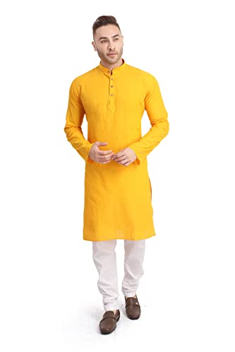 Kurta Ensemble pyjama coton fin RG DESIGNERS jaune XX-Large supérieur