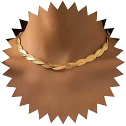 Gargantilla Doble Dorada TseenYi Espiga Collar De Cadena De Oro De Serpiente Collar De Cadena De Torsión Punk Collar De Cadena De Serpiente Plana Doble Collar De Cadena De Torsión Gargantilla Hip Hop Joyeríaf O Mujeres Y