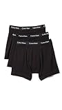 Calvin Klein Men's Underwear Cotton Stretch 3 Pack Boxer Brief, Black, X-Large