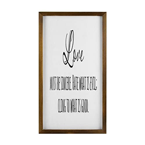 Panneau en bois rustique Love Must Be Sincere 55x30cm pour décoration murale