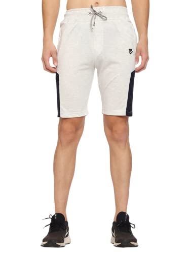 Image of MARK LOUIIS Men's Cotton Blend Shorts with 2 Zipper Pockets + 1 Back Pocket | Lightweight Breathable Casual Shorts | Elastic Waist Comfortable Fit | Multi-Color | M to 7XL