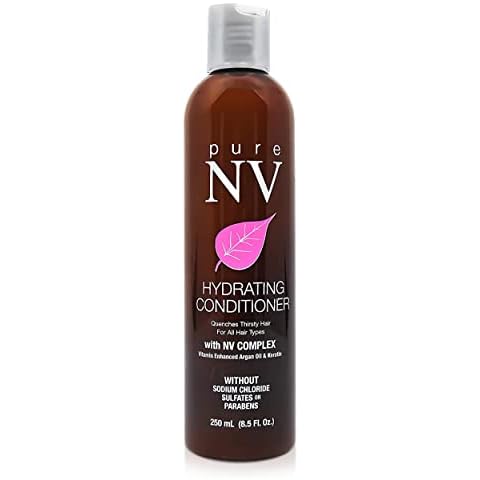 Pure NV Hydrating Conditioner For Ultimate Hydration, Softness & Shine, Made From Natural Vitamins & Minerals, Keratin, Collagen & Argan Oil Infused To Repair, Restore & Strengthen 8.5 Oz. Cover