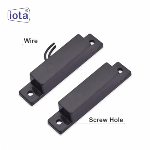 Image of iota402-Home Security Magnetic Switch (Door & Window) Sensor Wired Magnetic Reed Switch-(Black)
