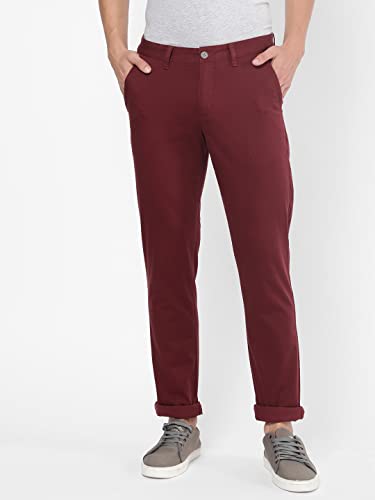 Image of Arvind Men Red Wine Modern Fit Chinos