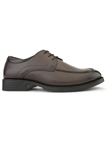 Image of STANPHORD Mens Terravia Solid Formal Officewear Lace Up Derby Shoes | Memory Foam Padded Insole | Premium Craftsmanship | Classic | Timeless | Durable