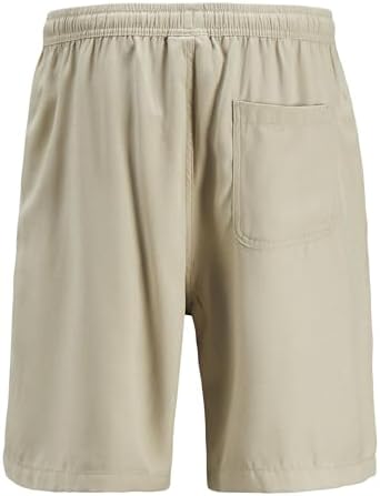 Jack & Jones Erkek JPSTKARL JJAARON TENCEL JOGGER SHORT Jogger Şort, Koyu Bej, M - Görsel 4