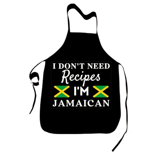 I Don't Need Recipes I'M Jamaican Funny Aprons Cooking Baking Father's Day Novelty Chef Kitchen BBQ Housewarming Gift Color:Jamaican
