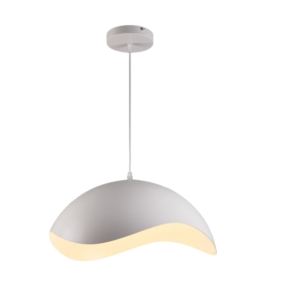 Vetrineinrete® Lampadario a sospensione contemporaneo E27 lampada pendente per cucina isola soggiorno (Bianco)