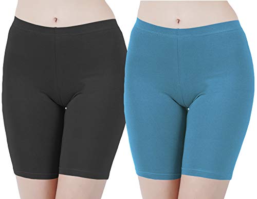 Image of Buy That Trendz Cotton Lycra Tight Fit Stretchable Cycling Shorts Womens | Shorties for Active wear /Exercise /Workout /Yoga /Gym /Cycle /Running Red Grey Combo Pack of 2