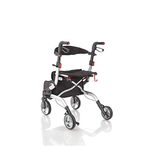 Składany rollator z lakierowanego aluminium – 4 kółka – łatwy do demontażu