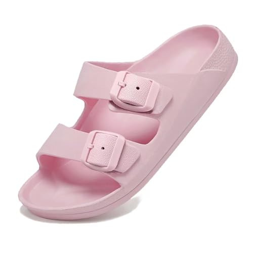 Kids Slides Sandals for Boys Girls Toddler Double Buckle Adjustable Flat Sandals Beach Pool Shower Shoes2