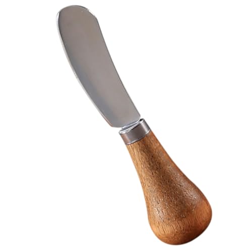 Veemoon Coupe-Fromage à Manche en Bois Spatule à Beurre Portable en Acier Inoxydable Racloir à Confiture Pratique Accessoire Cuisine Multifonction pour Découpe de Fromage et Beurre
