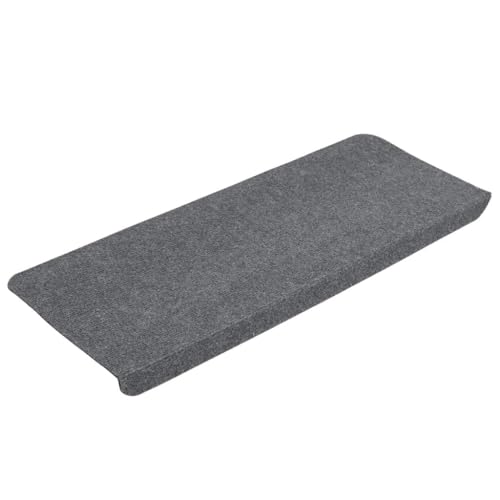 Alfombrillas para escalones de fieltro punzonado gris y fijación autoadhesiva 2