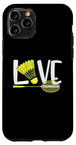 LOVE BADMINTON Cute Racket and Shuttlecock Sports Fan Player X}zP[X iPhone 11 Pro p