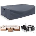 Outdoor Furniture cover Waterproof, Outdoor Sectional Cover, Rectangular Patio Covers for Outdoor Furniture Set, 110" L x 84" W x 29" H -Black