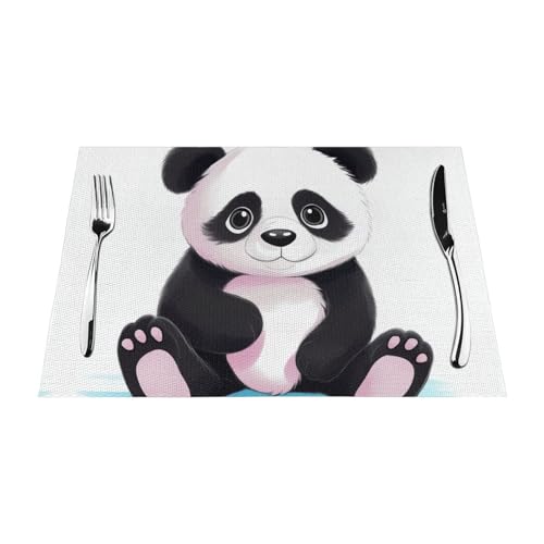 Sets de table lavables panda pour repas de famille sans taches et décoration de cuisine joyeuse - 5