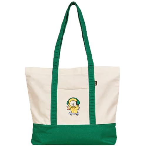 LINE FRIENDS Official BT21 Universal Tote Bag - CHIMMY Everyday Bag For Women Cute Tote Bag Official Kpop Merch