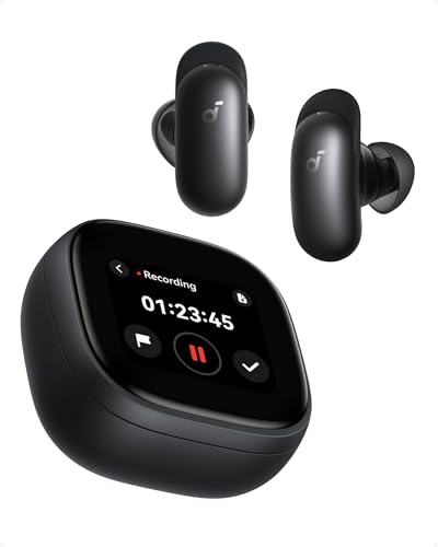 Soundcore Anker Liberty 5 Pro Max,AI Note-Taker Wireless Earbuds,Noise Cancelling,1.78" AMOLED Display,Whisper-Clear Calls,AI Meeting Transcription for Business