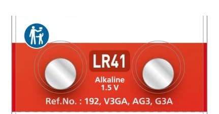 LR41 192 AG3 V3GS G3A 1.5V Alkaline Button Coin Cell Batteries, Compatible with Watches, Electronic Toys, Digital Thermometers (Pack of 2)