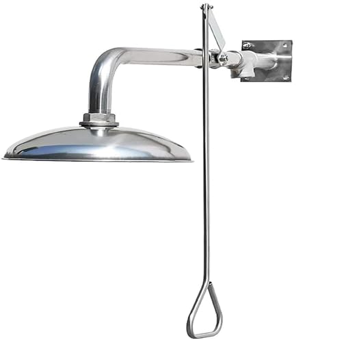 Ducha de emergencia montada en la pared, unidad de lavado de ojos de acero inoxidable 304 para laboratorio e industrial, sistema de ducha de seguridad para lavar ojos, cara, cuello y brazo