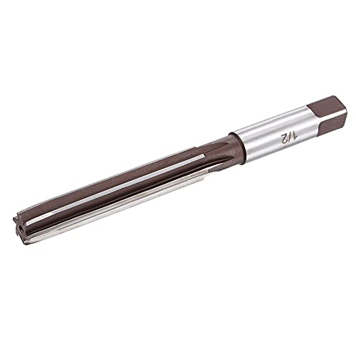 sourcing map 1/2 Hand Reamer H8 Accuracy Alloy Tool Steel 6 Flutes Straight Shank Milling Cutter Tool