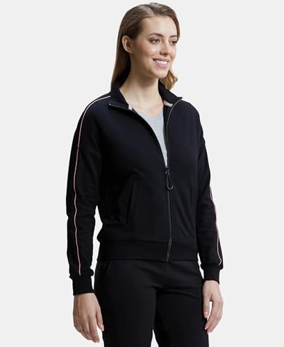 Image of Jockey Women's Regular fit Jacket with Ribbed cuff and hem A111 Black S