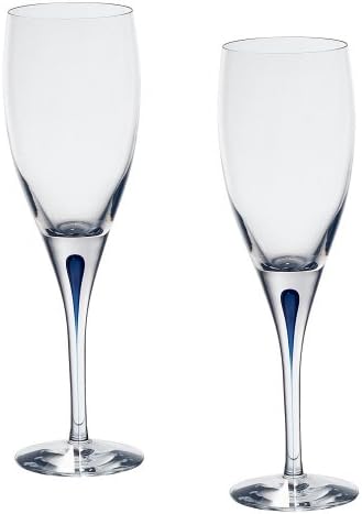 Orrefors Intermezzo Blue Claret Glasses, Set of 2