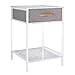 HOMFA Nightstand, 2-Tier End Table Side Table with Drawer, Shelf Dresser Storage Organizer and Open Shelf, Accent Table Modern Furniture in for Home