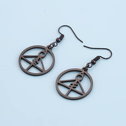 Boucles d'oreilles chouette avec glyphe en acier inoxydable, le cadeau idéal - 4