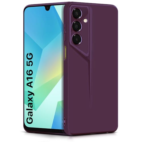 Image of WOW IMAGINE Slim Back Cover for Samsung Galaxy A16 5G | Blade Series Ultra Thin Case with Lightweight Design | Camera Protection | Soft Matte Silicone Flexible Mobile Case - Purple