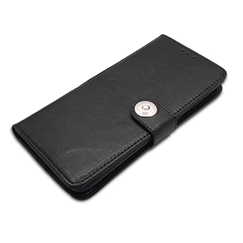 Image of Pikkme Realme Narzo N55 / Realme C55 Flip Cover Leather Finish | Inside TPU with Card Pockets | Wallet Stand and Shock Proof | Complete Protection Button Flip Case (Black)