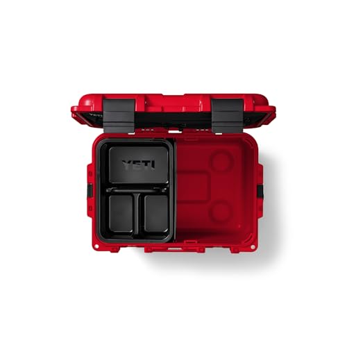 Image of YETI LoadOut 30 GoBox Divided Waterproof Cargo Case, Dry Box, Camera Case, Fishing Tackle Box, Rescue Red