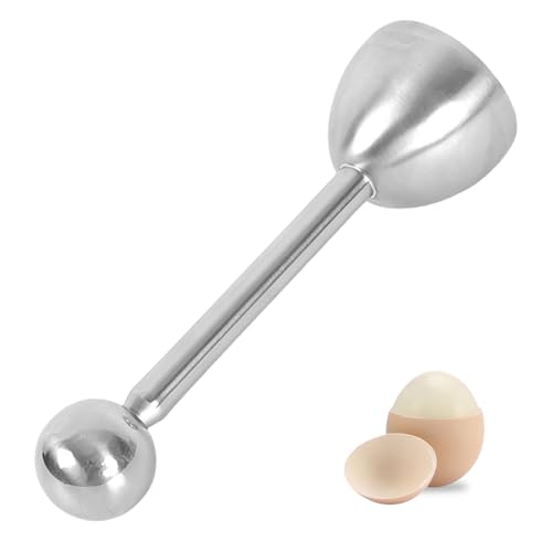 Abridor de Huevos,Boiled Egg Peeler,Egg Breaker,Cortador de Cáscara Acero Inoxidable,Separador de Cáscara,Topper de Huevo,Accesorios de Cocina para Abrir Huevos Fácil y Rápidamente para Hervidos Duros