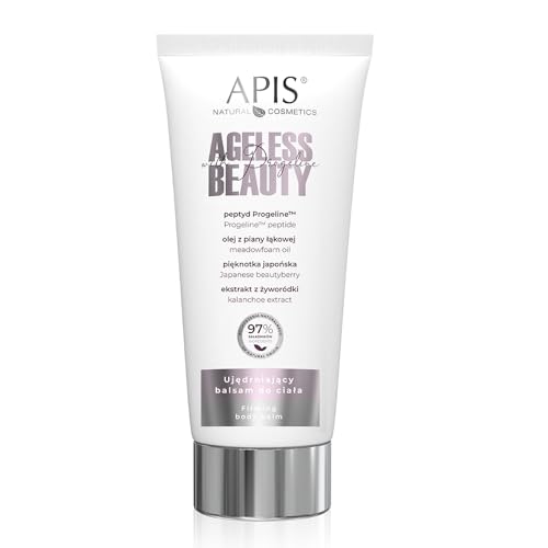 AGELESS BEAUTY mit PROGELINE | Loción corporal reafirmante con péptido biomimético | Aceite de aguacate y hierba espumosa de pradera | Cuidado intensivo de la piel para mayor firmeza y suavidad | 200