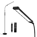 Qumusaa LED Floor Lamp with Remote & Touch Control, Dimmable Timer Light, Eye-Caring Standing Light for Reading, Office, Bedroom, Eyelash Extensions, Tattoo, Makeup