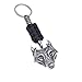 Philo Fun Viking Keychain - Wolf Head Design, Stainless Steel & Black Paracord, Norse Totem Keyring for Men, Backpack or Car Accessory (Antique Silver)